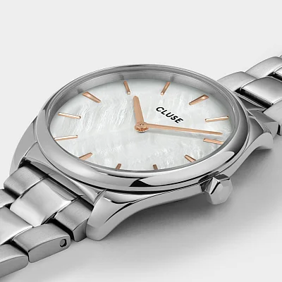 Cluse Feroce Petite Silver White Pearl Dial CW11211