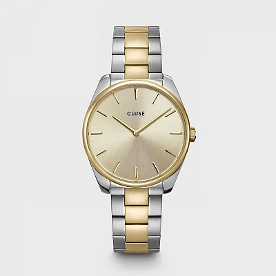 Cluse Feroce Yellow Gold Bicolour Gold Dial and Chain Bracelet Set CG11101