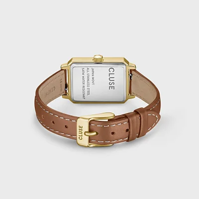 Cluse Fluette Gold Brown Leather Strap White Dial CW11515
