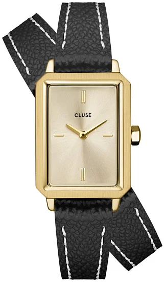 Cluse Fluette Gold Double Black Strap Gold Dial CW11517