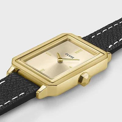 Cluse Fluette Gold Double Black Strap Gold Dial CW11517