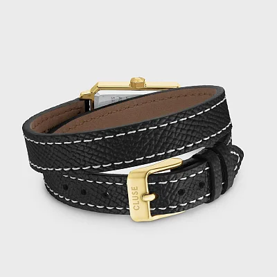 Cluse Fluette Gold Double Black Strap Gold Dial CW11517