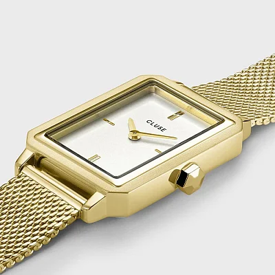 Cluse Fluette Gold Mesh White Dial CW11508