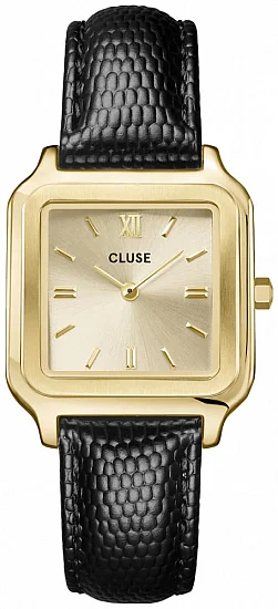 Cluse Gracieuse Gold Black Leather White Dial CW11903