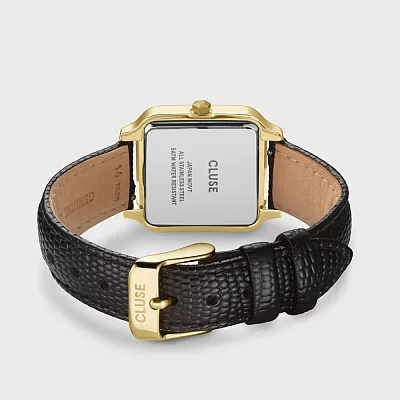 Cluse Gracieuse Gold Black Leather White Dial CW11903