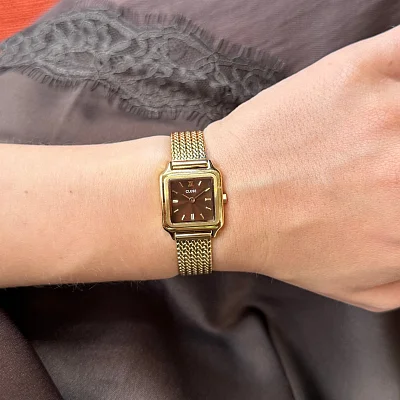 Cluse Gracieuse Petite Brown Dial Yellow Gold Mesh CW15511