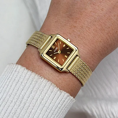 Cluse Gracieuse Petite Brown Dial Yellow Gold Mesh CW15511