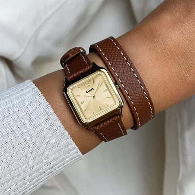 Cluse Gracieuse Petite Double Leather Gold Dial CW11821