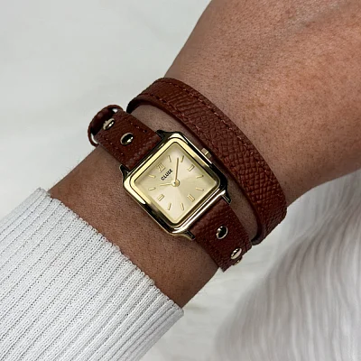 Cluse Gracieuse Petite Double Leather Gold Dial CW15507
