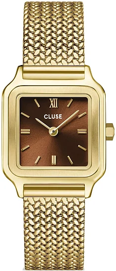 Cluse Gracieuse Petite Double Brown Dial Yellow Gold CW11830
