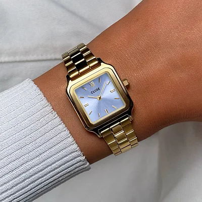 Cluse Gracieuse Petite Double Steel Yellow Gold Blue Dial CW11820