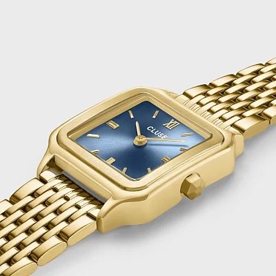 Cluse Gracieuse Petite Double Steel Yellow Gold Blue Dial CW11816