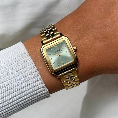 Cluse Gracieuse Petite Double Steel Yellow Gold Green Dial CW11818