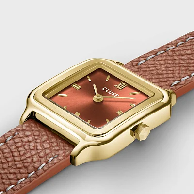 Cluse Gracieuse Gold Nutshell Double Leather Nutshell Dial CW11810