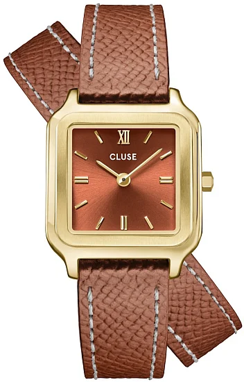 Cluse Gracieuse Gold Nutshell Double Leather Nutshell Dial CW11810