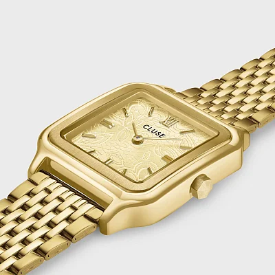 Cluse Gracieuse Petite Lace Textured Gold Dial Yellow Gold CW11912