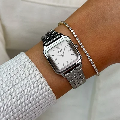 Cluse Gracieuse Petite Silver Bracelet White Dial CW11817