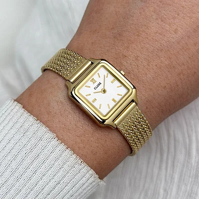 Cluse Gracieuse Petite White Dial Yellow Gold Mesh CW15509