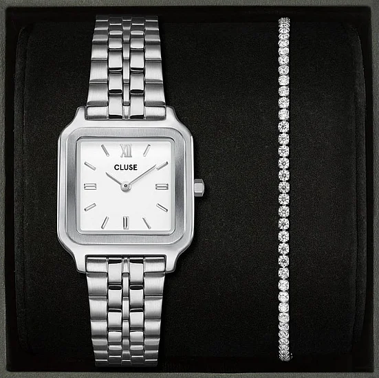 Cluse Gracieuse White Dial x Eleve Tennis Bracelet Set CG11902