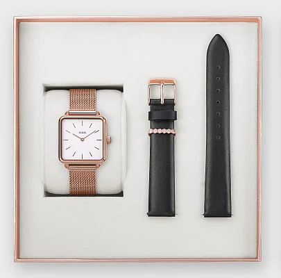 Cluse La Tetragone Rose Gold Mesh Special Edition Box ZESTAW CLG014