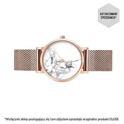 Cluse La Roche Petite Mesh Rose Gold/White Marble CL40107