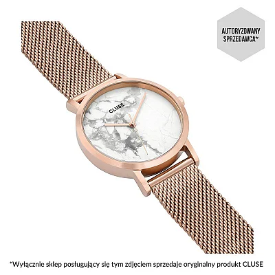 Cluse La Roche Petite Mesh Rose Gold/White Marble CL40107