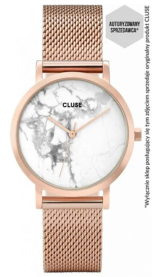Cluse La Roche Petite Mesh Rose Gold/White Marble CL40107