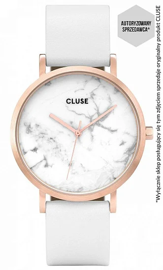 Cluse La Roche Rose Gold White Marble/White CL40010