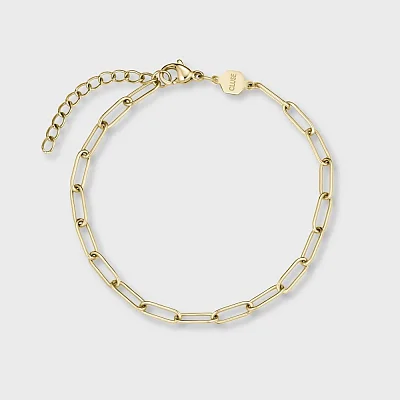 Cluse La Tetragone Black Dial Paperclip Chain Bracelet Set CG10325
