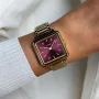  Zdjęcie 2 Cluse La Tetragone Gold Bracelet Wine Dial Crystals CW10314