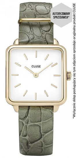 Cluse La Tetragone Gold Leather Green Alligator CW0101207016