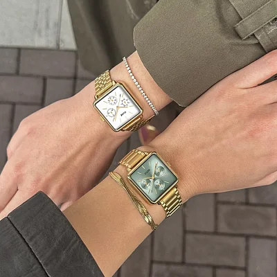 Cluse La Tetragone Multifunction Gold Bracelet CW13804