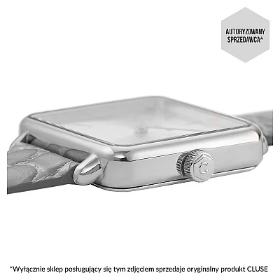 Cluse La Tetragone Silver Leather Soft Grey Alligator CW0101207018