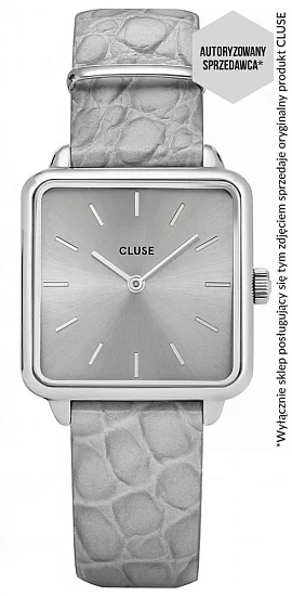 Cluse La Tetragone Silver Leather Soft Grey Alligator CW0101207018
