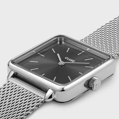 Cluse La Tetragone Silver Mesh Dark Grey CW10307