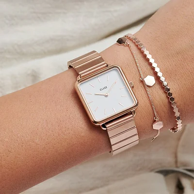 Cluse La Tetragone Single Rose Gold White CL60024S