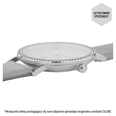 Cluse Le Couronnement Silver Silver Dial Soft Grey Leather CL63004