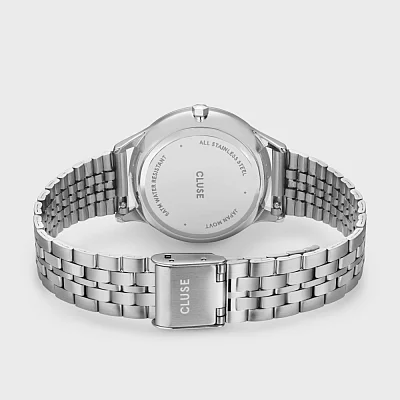 Cluse Minuit Date Silver Bracelet White Dial CW14303