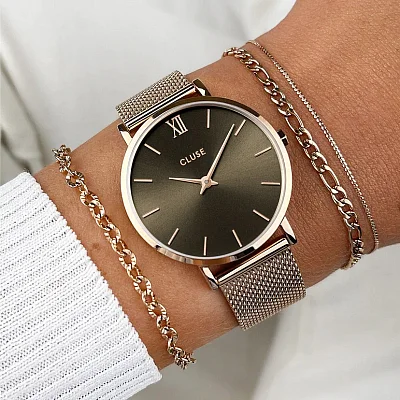 Cluse Minuit Mesh Gold Brown CW10207
