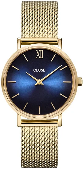 Cluse Minuit Mesh Gold Deep Blue CW10202