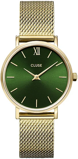 Cluse Minuit Mesh Gold Green CW10206