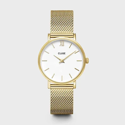 Cluse Minuit Mesh Gold PVD Bracelet Set CG10215