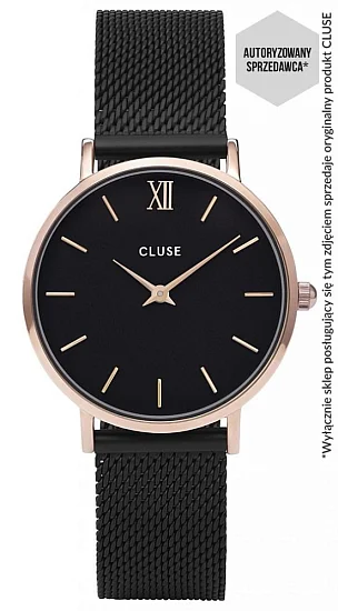 Cluse Minuit Mesh Rose Gold Black Black CW0101203024