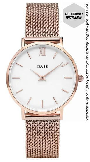 Cluse Minuit Mesh Rose Gold White CW0101203001