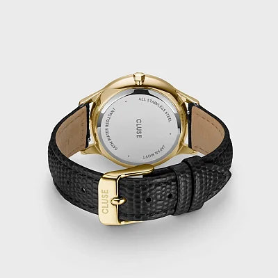 Cluse Minuit Multifunction Gold Black Lizard Strap CW10705