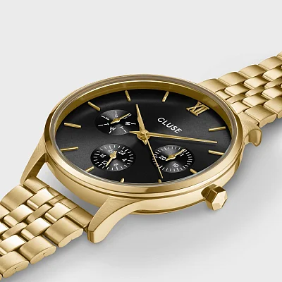 Cluse Minuit Multifunction Gold Bracelet Black Dial CW10707