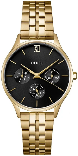 Cluse Minuit Multifunction Gold Bracelet Black Dial CW10707