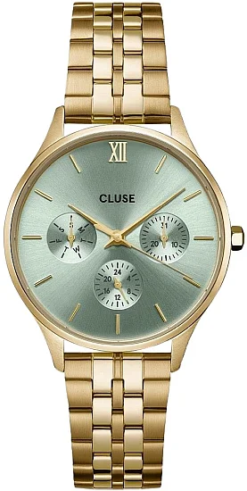 Cluse Minuit Multifunction Gold Bracelet Green Dial CW10709
