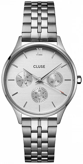Cluse Minuit Multifunction Silver White Dial Bracelet CW10703