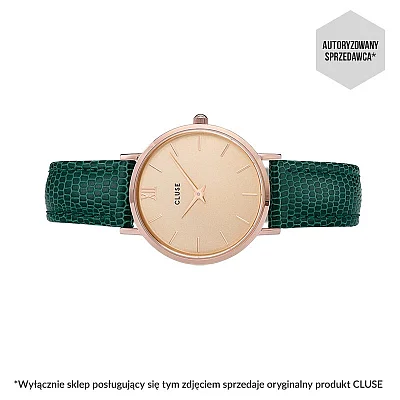 Cluse Minuit Rose Gold Lizard Green CL30052